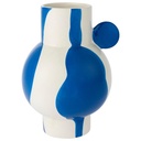 Vase en Porcelaine Blanc et Bleu Kasa 19cm