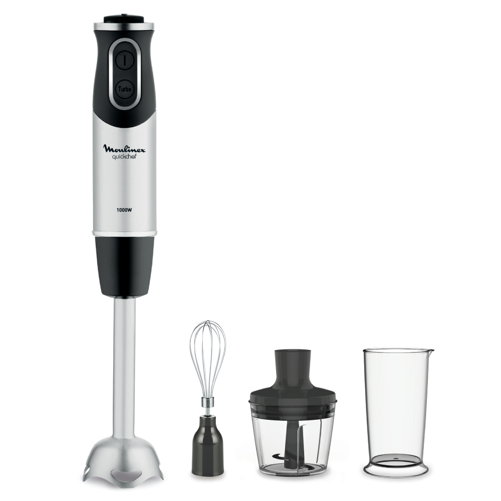 Mixeur Plongeant en Inox avec 3 Accessoire Moulinex 1000W.