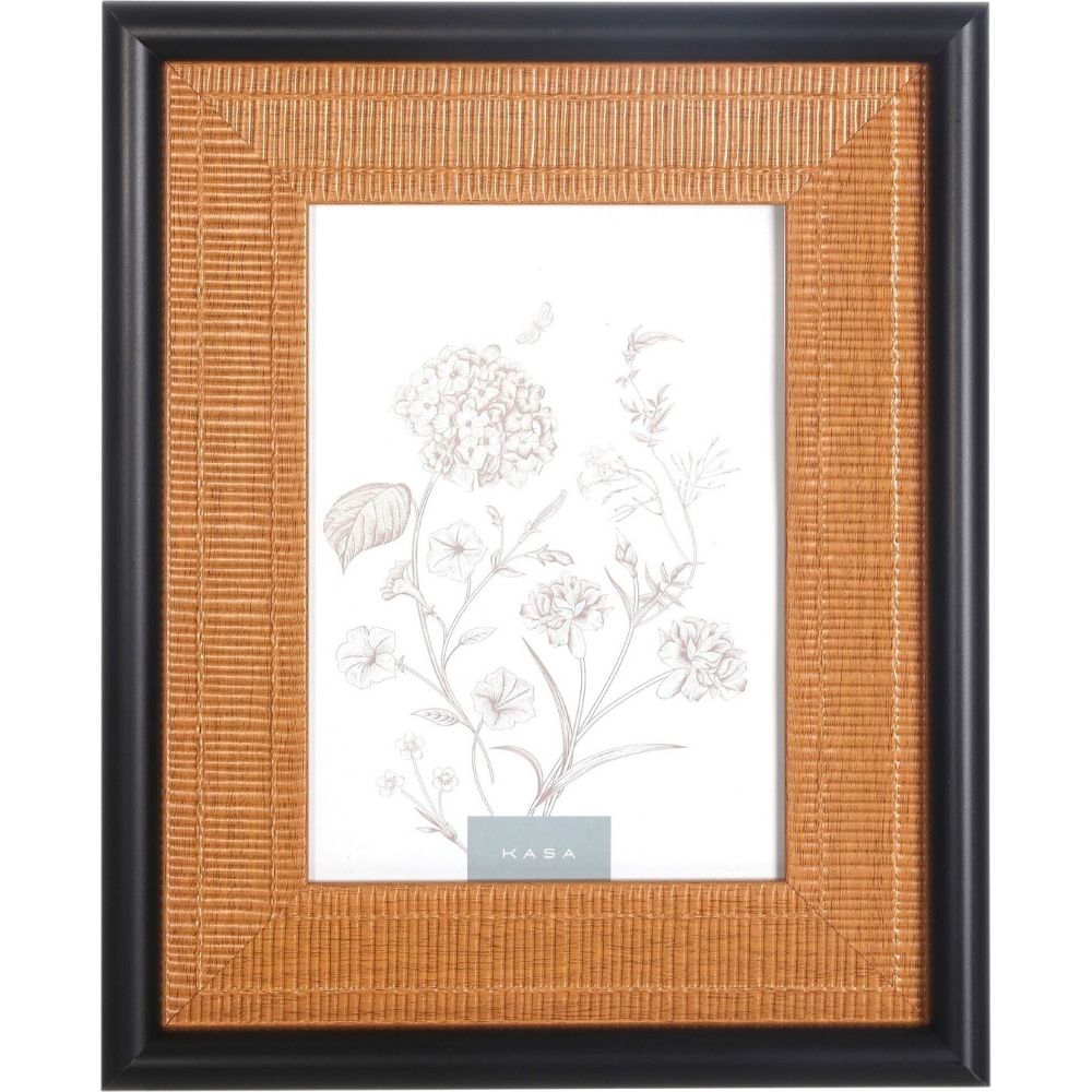 [731299] Cadre Photo Paille Bord Noir Kasa 13x18cm