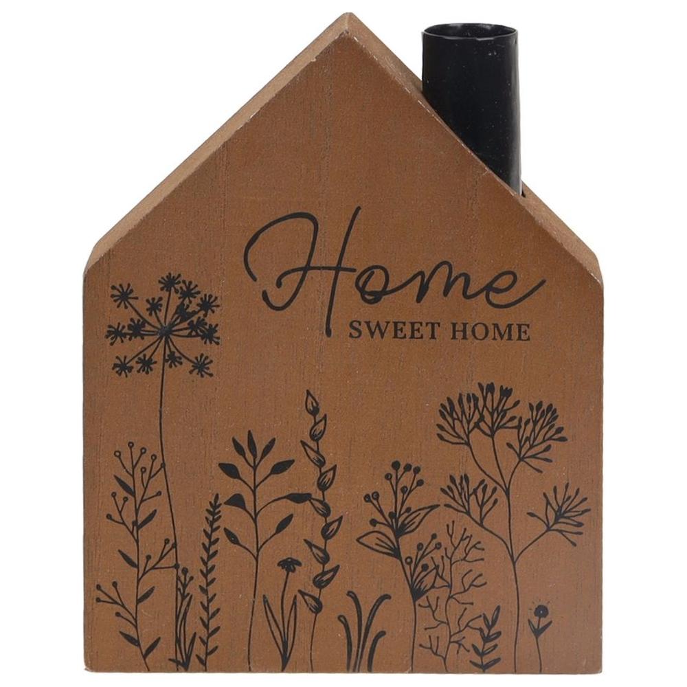 [716552] Accessoire de Décoration en Forme de Maison en MDF et Métal Kasa 22x3x16cm