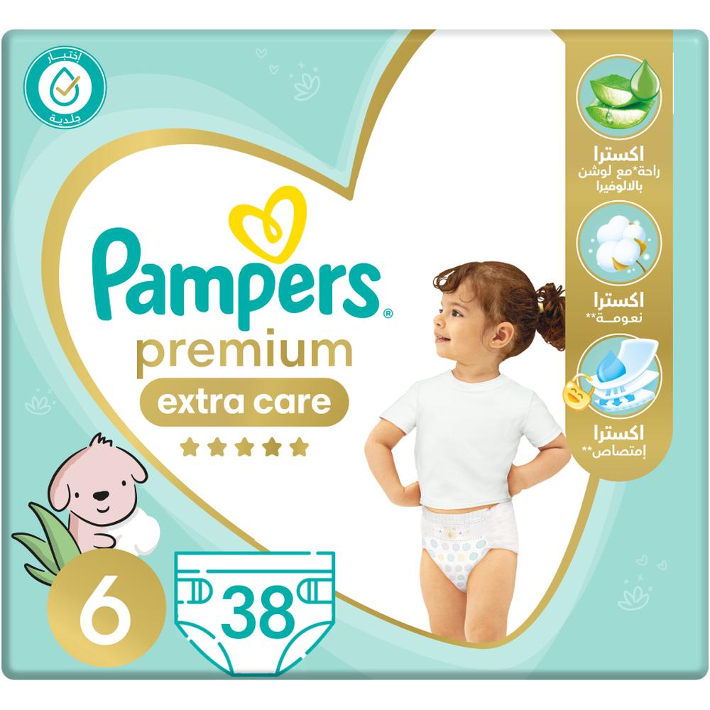 Couches Bébé Premium Care Taille 6 (13Kg+) Pampers 38 unités