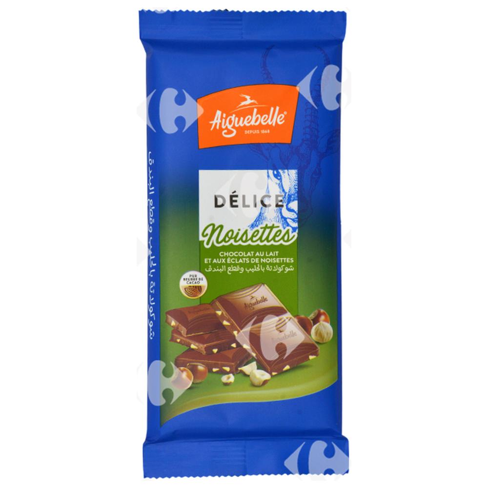 [662434] Tablette de Chocolat au Lait aux Noisettes Délice Aiguebelle 90g
