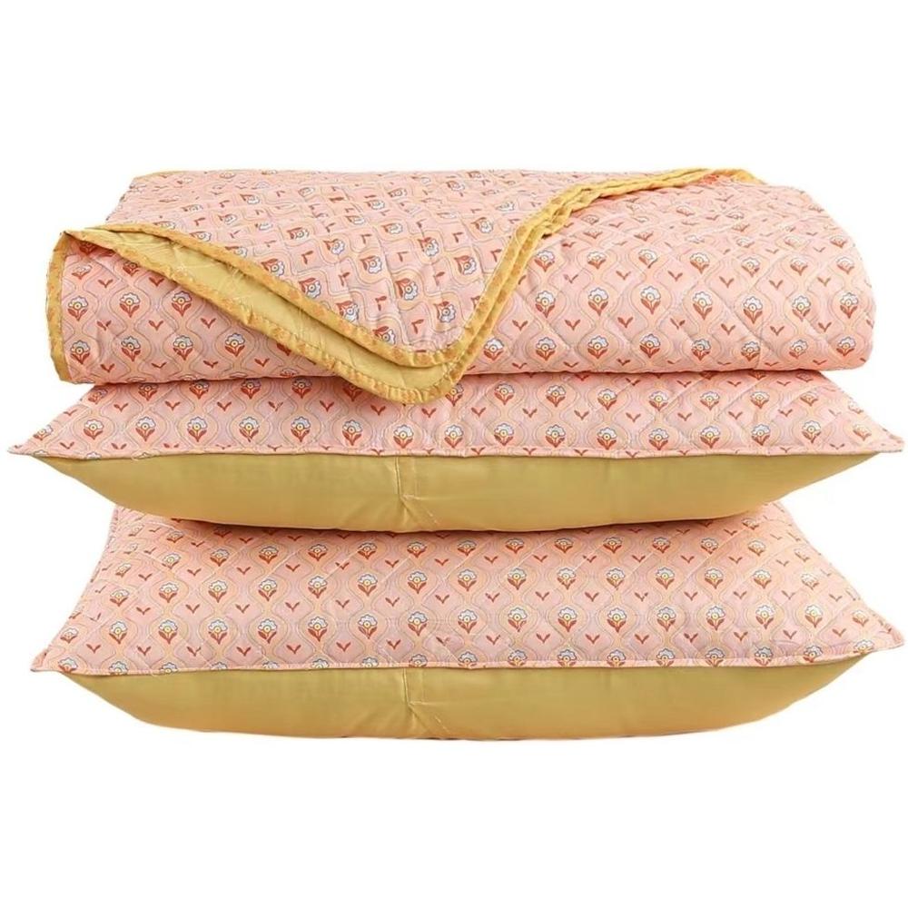 [716320] Quilt Décoratif en Rose et Jaune 240x220cm 