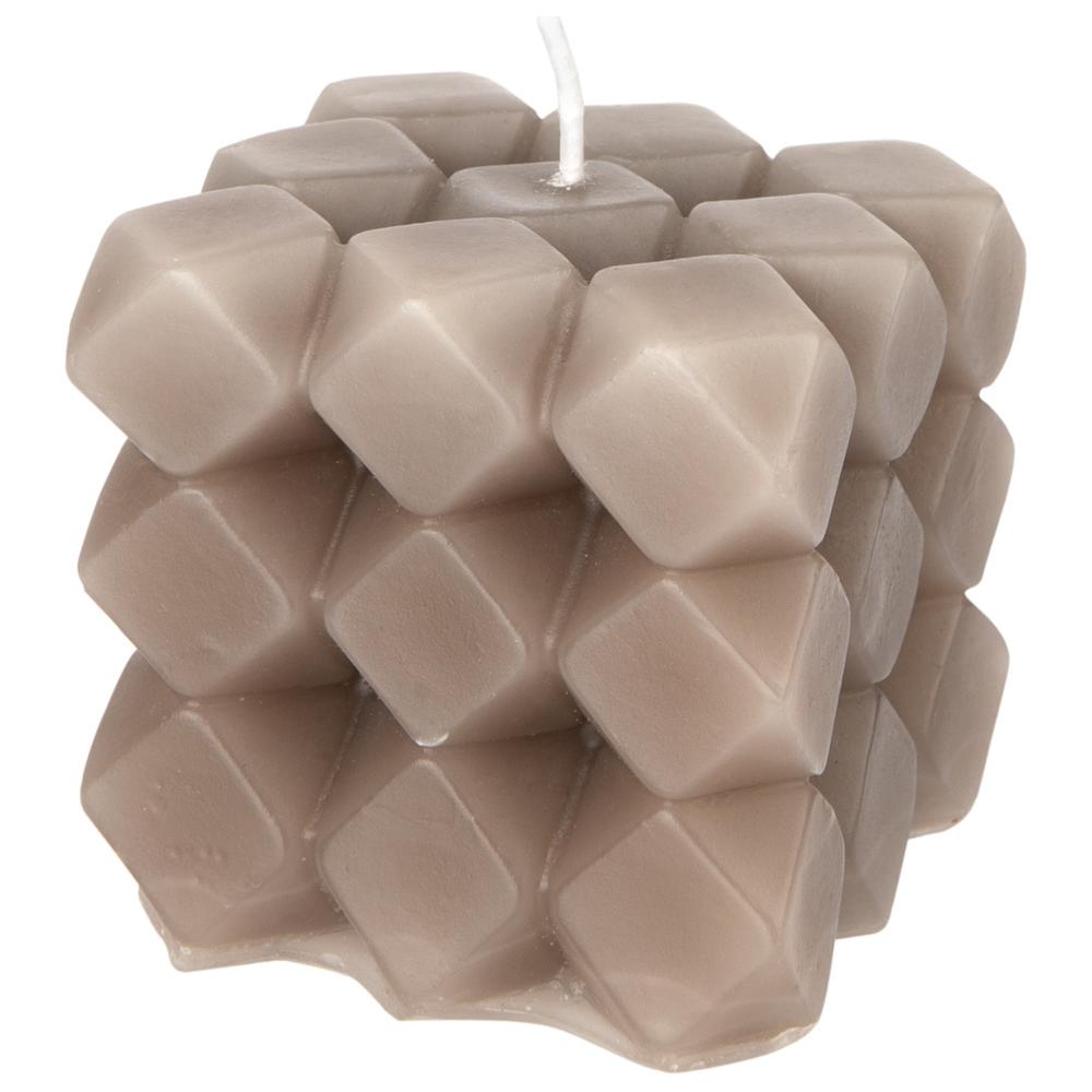 [711723] Bougie Carrée Décorative Marron Kasa 5,5cm