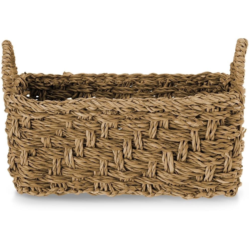 [721805] Panier Rectangulaire à Anses en Herbe Marine Kasa 13 x 32 x 14 cm