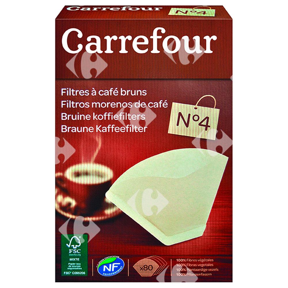 [169096] Filtre à Café Brun N°4 Carrefour 80 unités