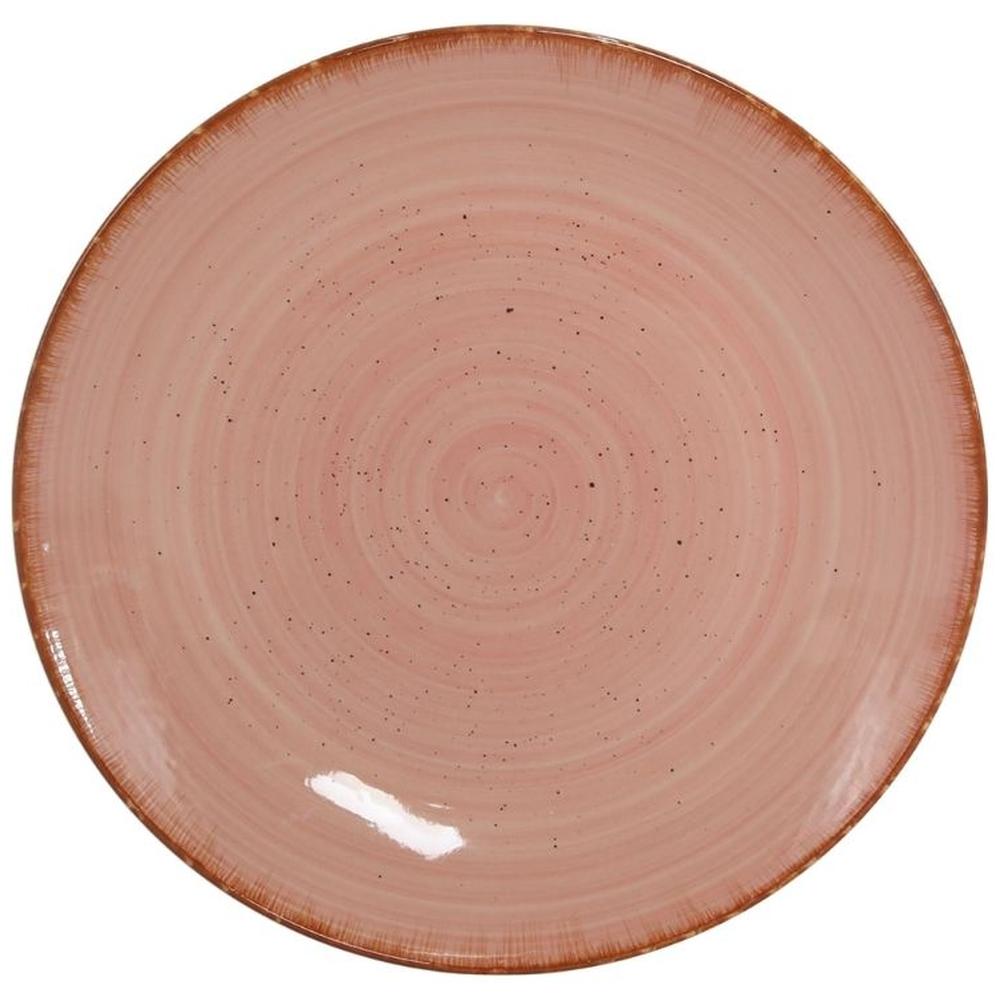 Assiette Plate en Porcelaine Ronde Boho Rose Kasa 27cm 
