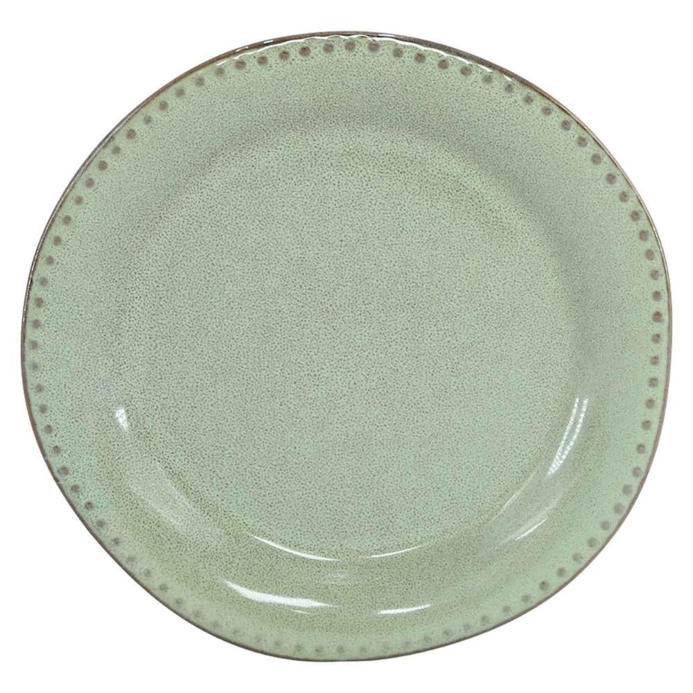 Assiette Plate Réactive Perforée Vert Sintra Kasa 27cm 