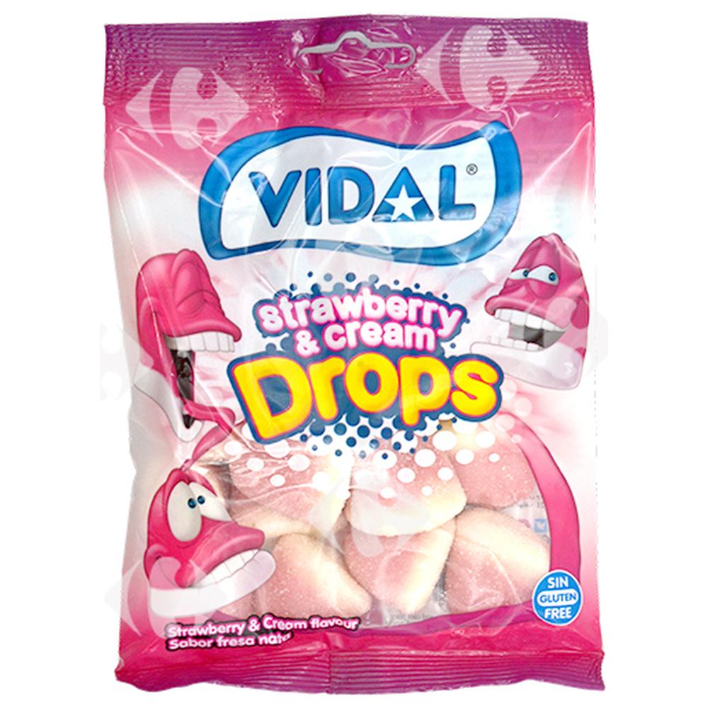 Gommes Drops Fraise Crème Vidal 100g