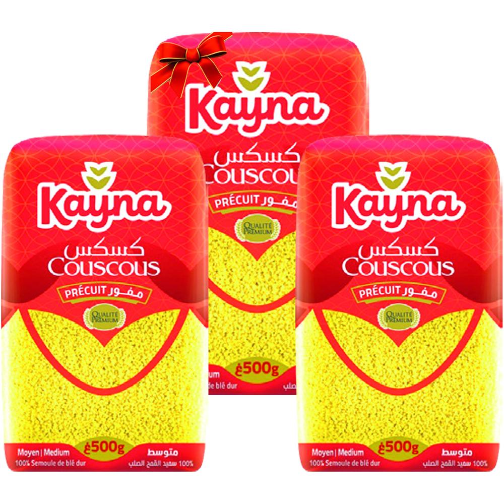 [710194] Lot Couscous Moyen Kayna 500g 2 unités + 1 Gratuit