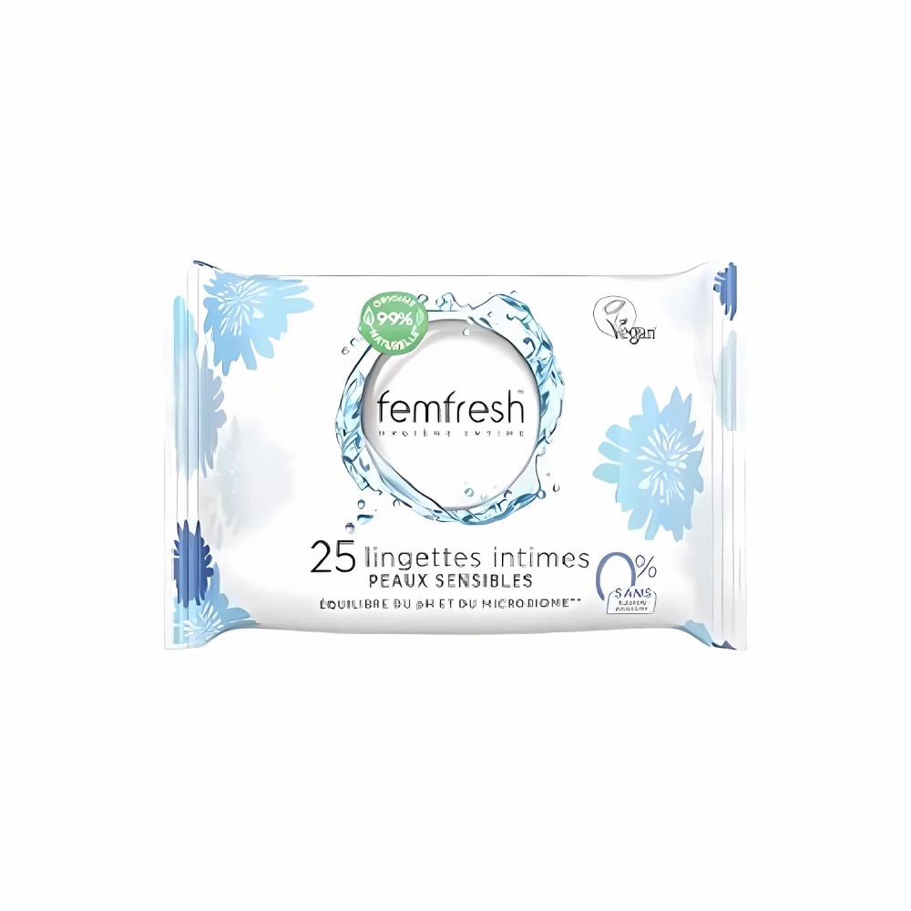 [724326] Lingettes Intimes Peaux Sensibles Femfresh 25 unités