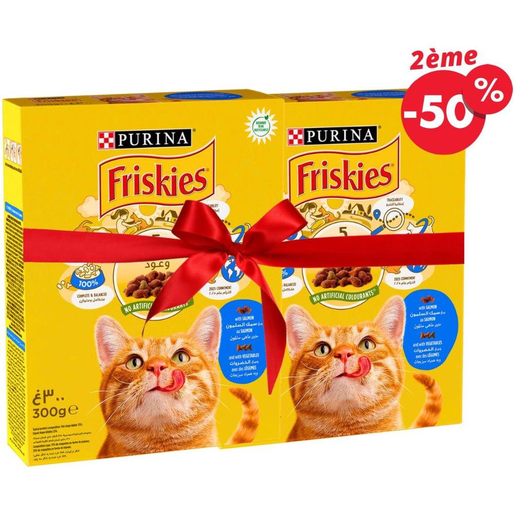 Croquettes pour Chat Adulte Saumon & Légumes Friskies 300g le 2ème à -50%