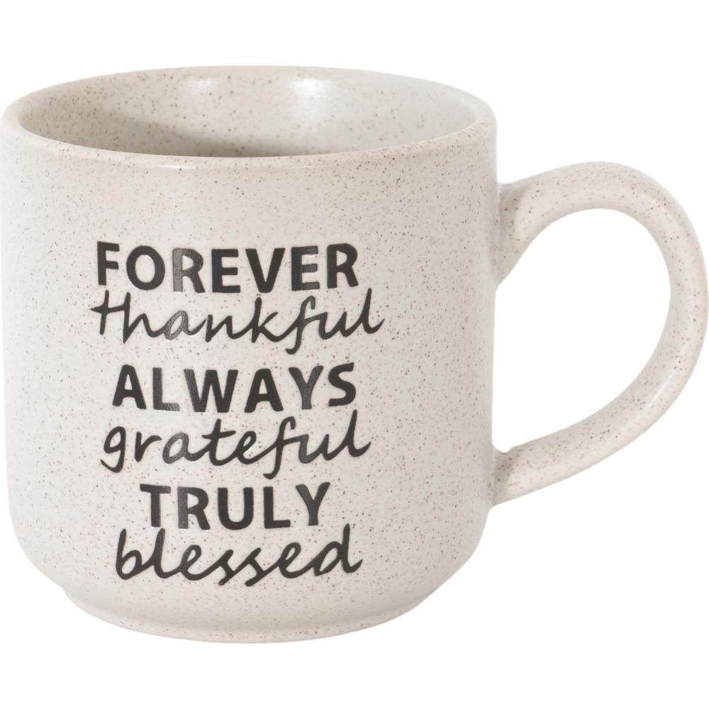 Mug Porcelaine Blanc "Forever Thankful" Kasa 47 cl