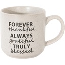 Mug Porcelaine Blanc "Forever Thankful" Kasa 47 cl