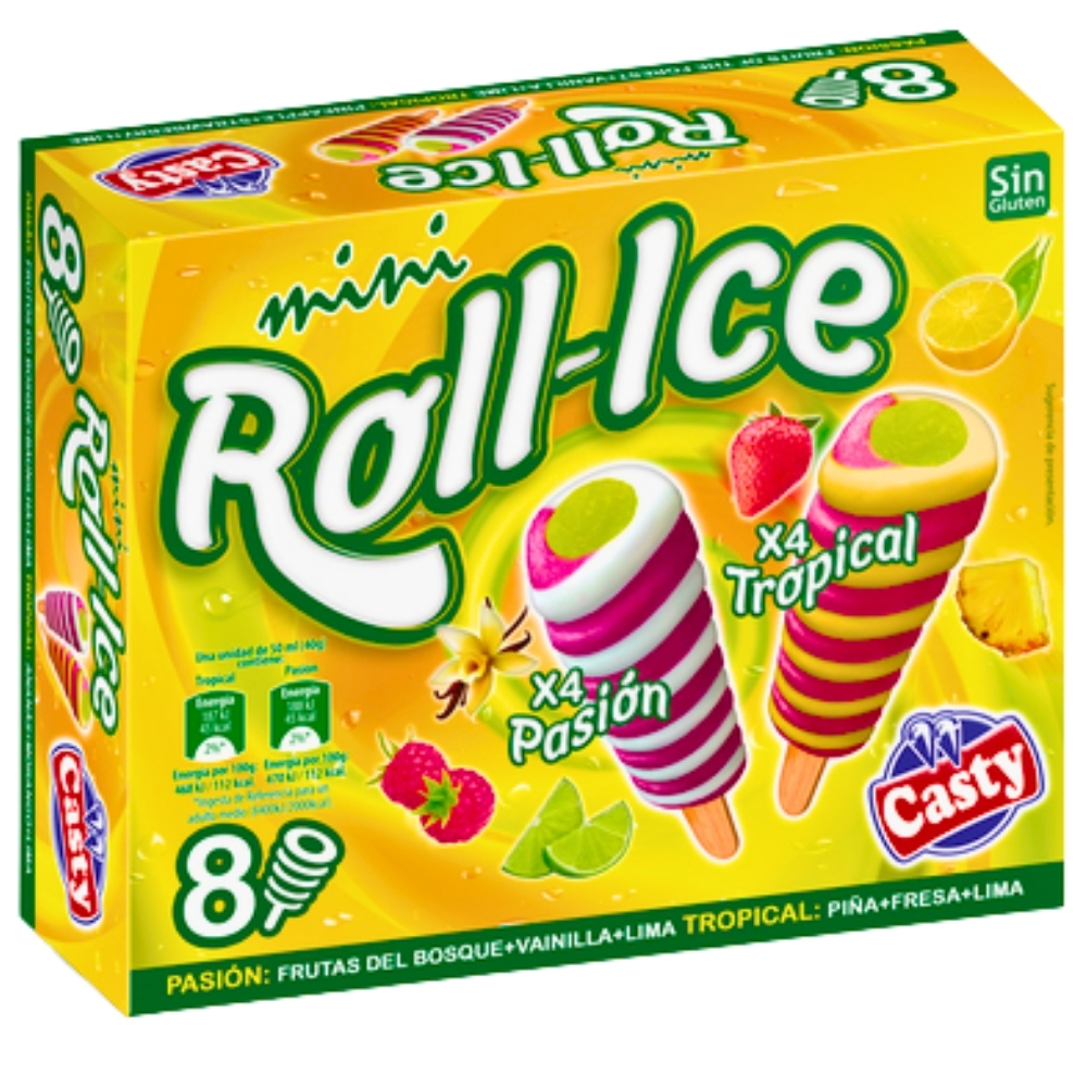 Bâtonnets Roll Ice Mini Passion & Tropical Casty 50ml 8 unités