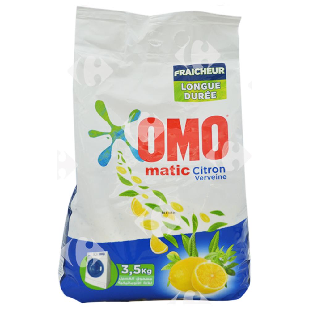 Detergent Lessive Poudre Machine Citron Omo Matic 3,5kg.