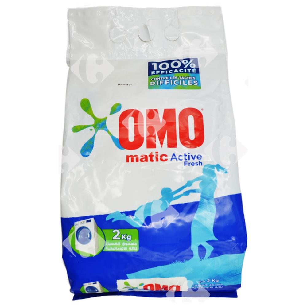 Détergent Lessive Poudre Machine Dioxygène Omo Matic 2kg