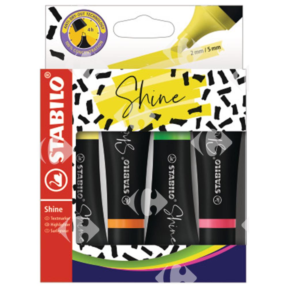 Pack de 4 Fluo Boss Shine Stabilo