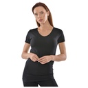 T-shirt Femme à Manches Courtes Col V Noir en Coton - Taille XXL