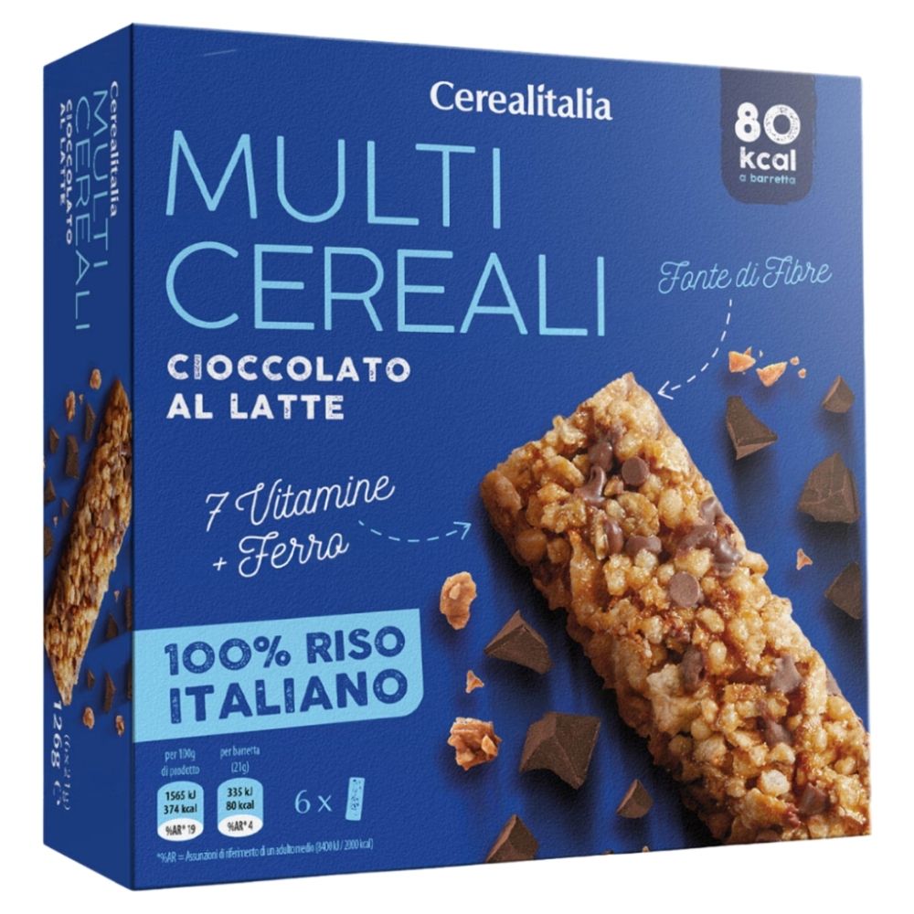 [736756] Barre Multicéréale Choco Lait Cerealitalia 126 g