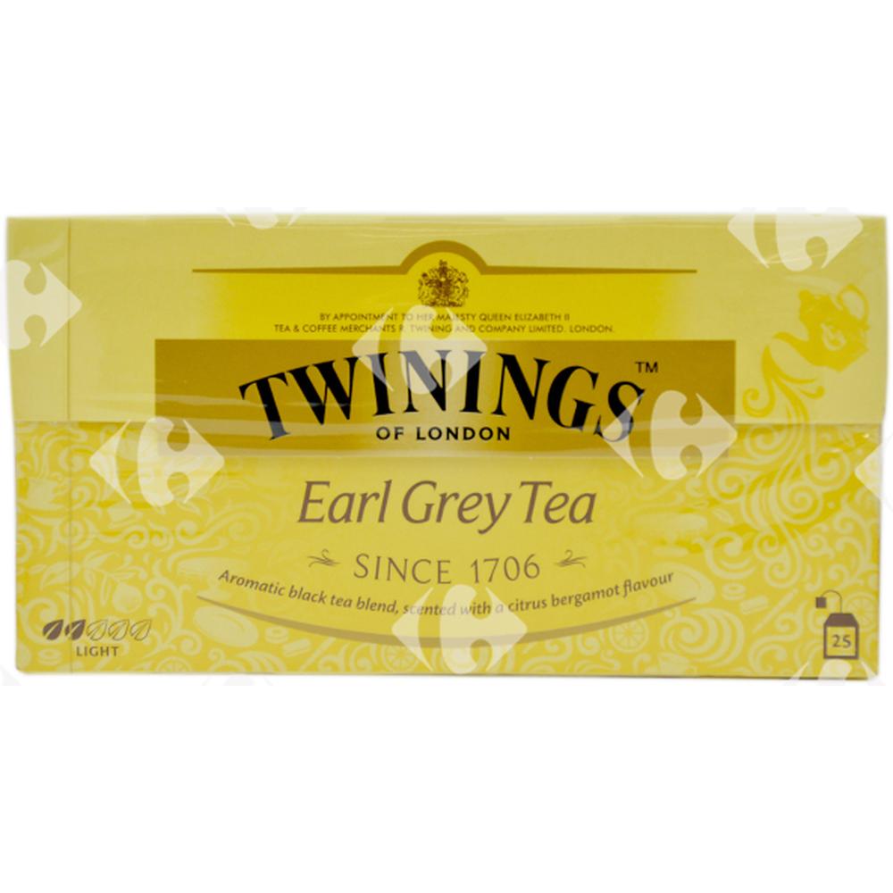 Thé Aromatisé en Sachets Early Grey Twinings 25 sachets