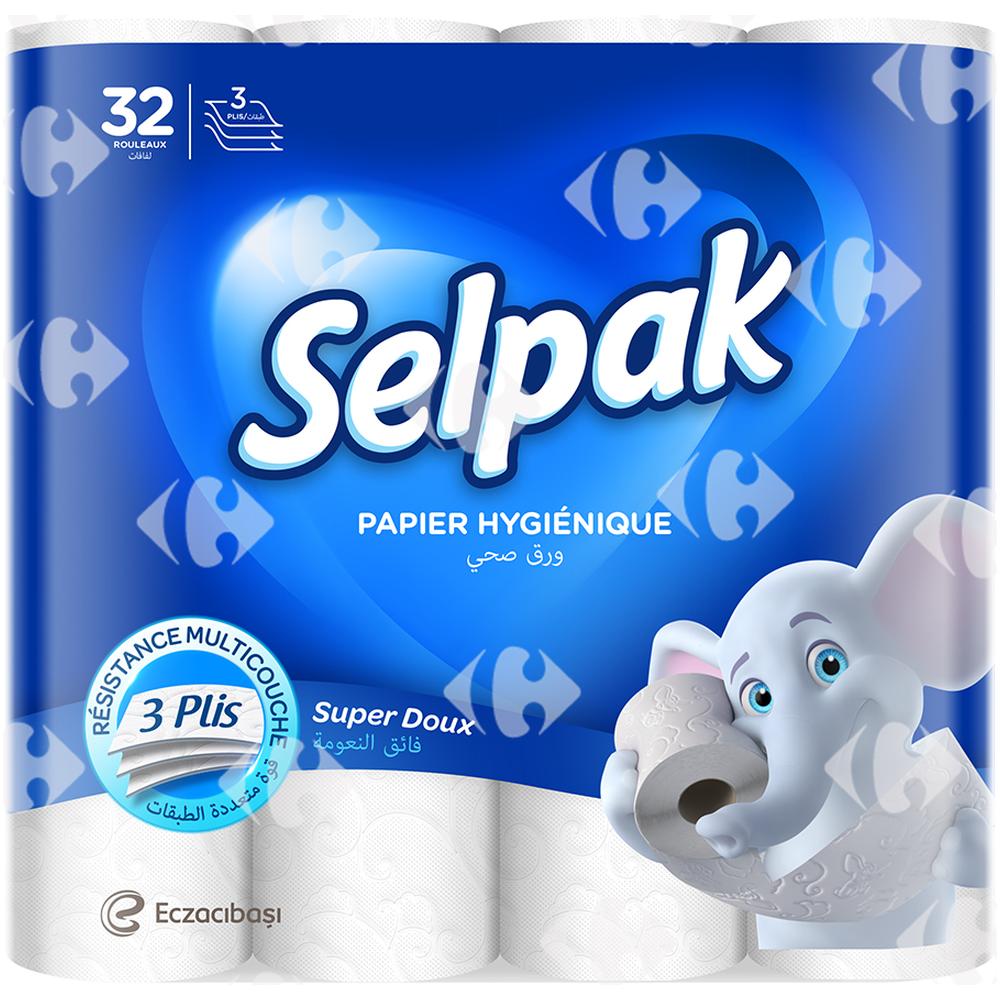 Papier Hygiénique 3 Plis Super Soft Selpak 32 rouleaux