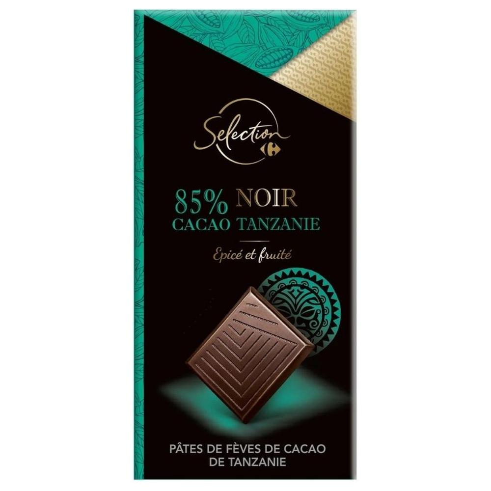 [656479] Tablette Chocolat Noir 85% de Cacao Carrefour Selection 80g