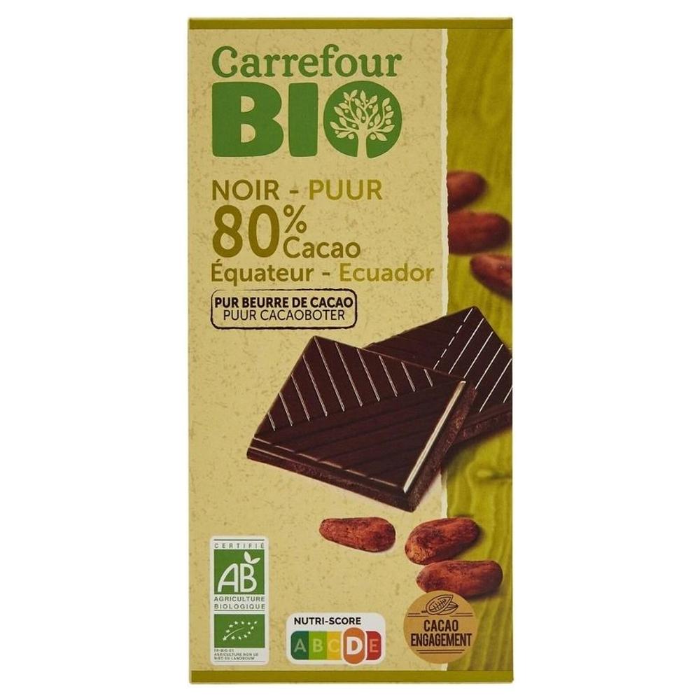 [704380] Tablette Chocolat Noir Équateur Carrefour Bio 100g