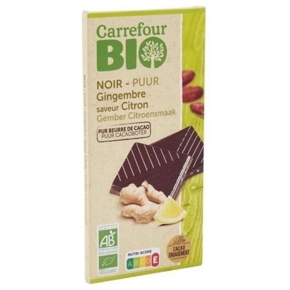 Tablette Chocolat Noir Gingembre Carrefour Bio 100g