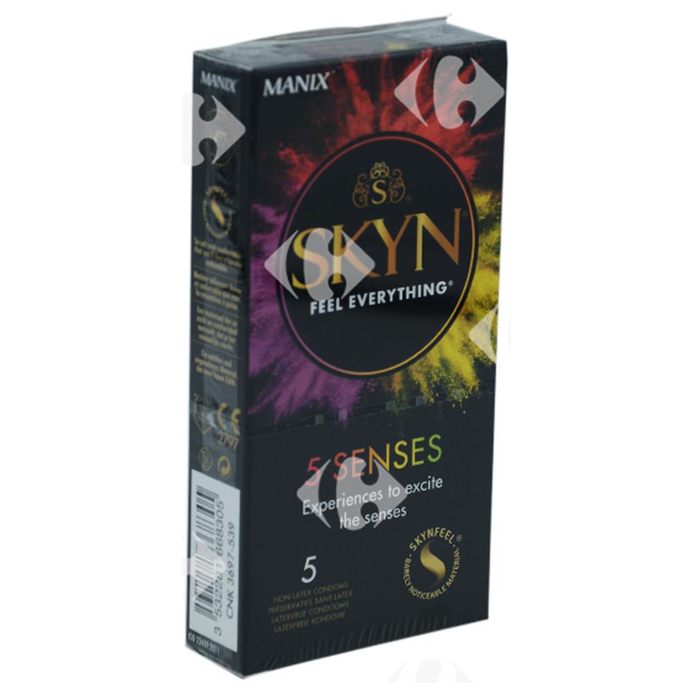 Préservatifs sans latex 5 Senses Manix Skyn 5 unités