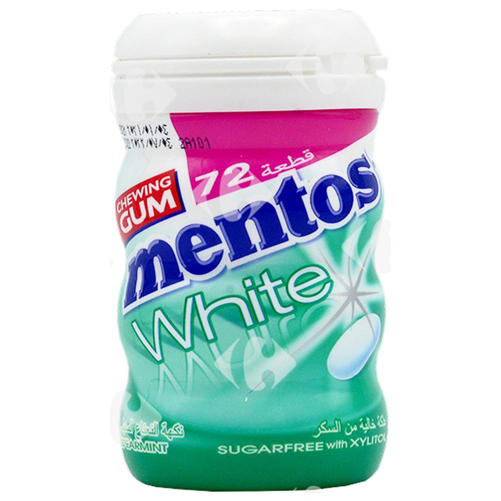 Chewing-Gum White Spearmint sans Sucres Mentos 72 unités