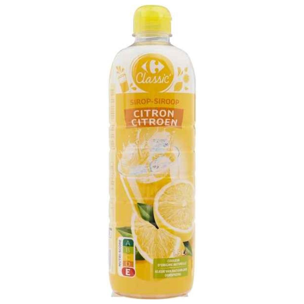 Sirop de Citron Carrefour classic 1,5L.