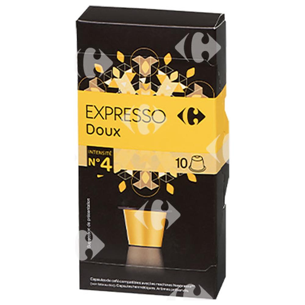 Café en Capsules Expresso Doux Carrefour N4x10