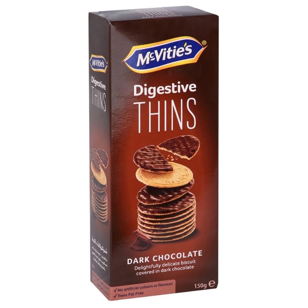 Biscuits Digestive Thins Chocolat Noir McVitie's 150g