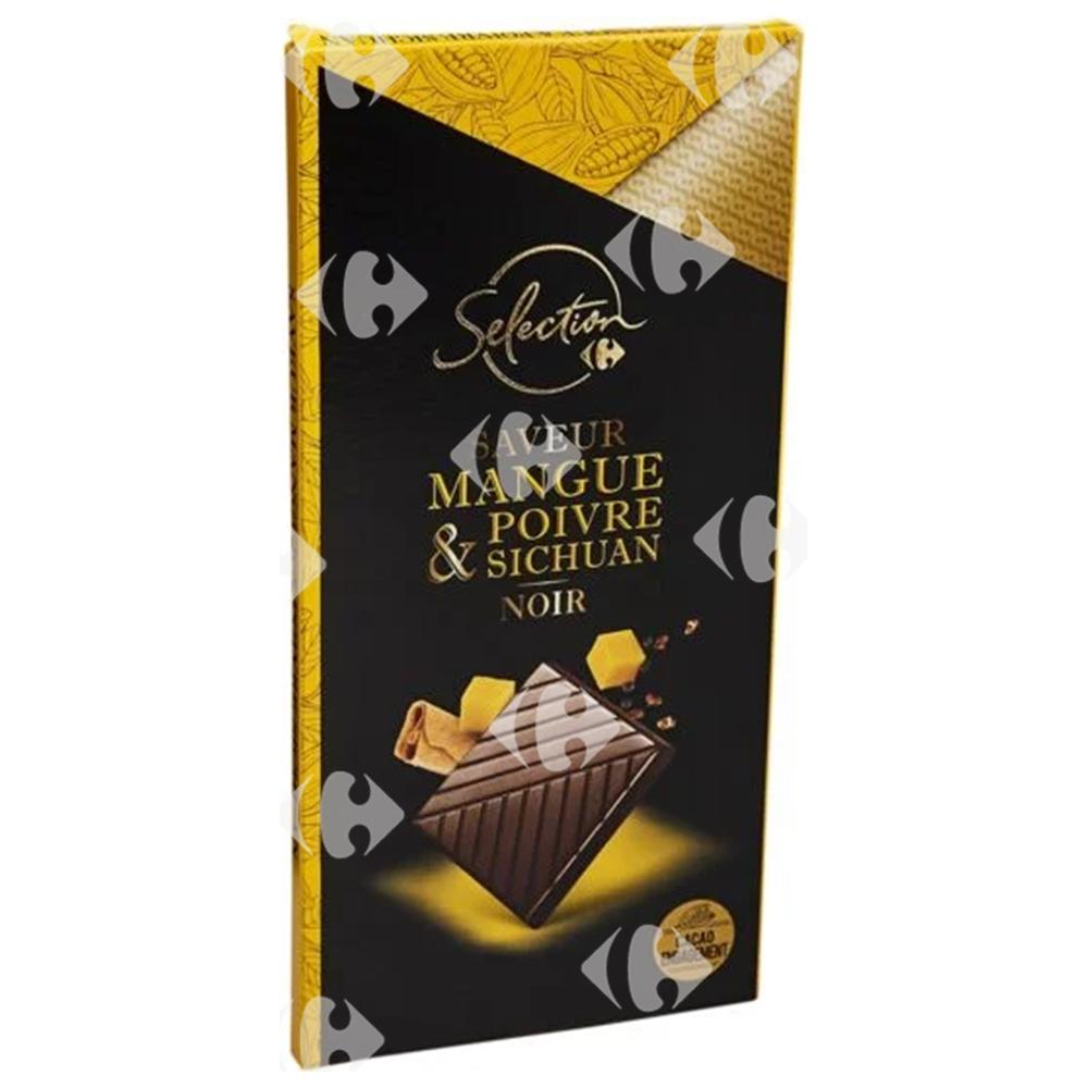 Tablette de Chocolat Noir Mangue Poivre Sichuan Carrefour Selection 100g