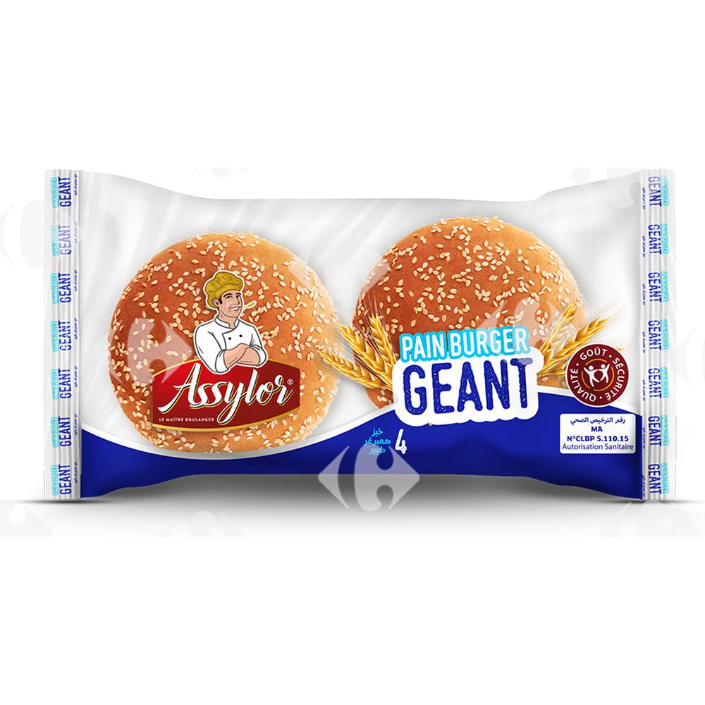Pain Hamburger Géant Assylor 4 unités