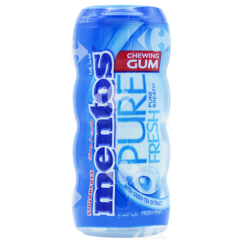 Chewing-Gum Fourré Pure Fresh Mint sans Sucres Mentos 12 Unités