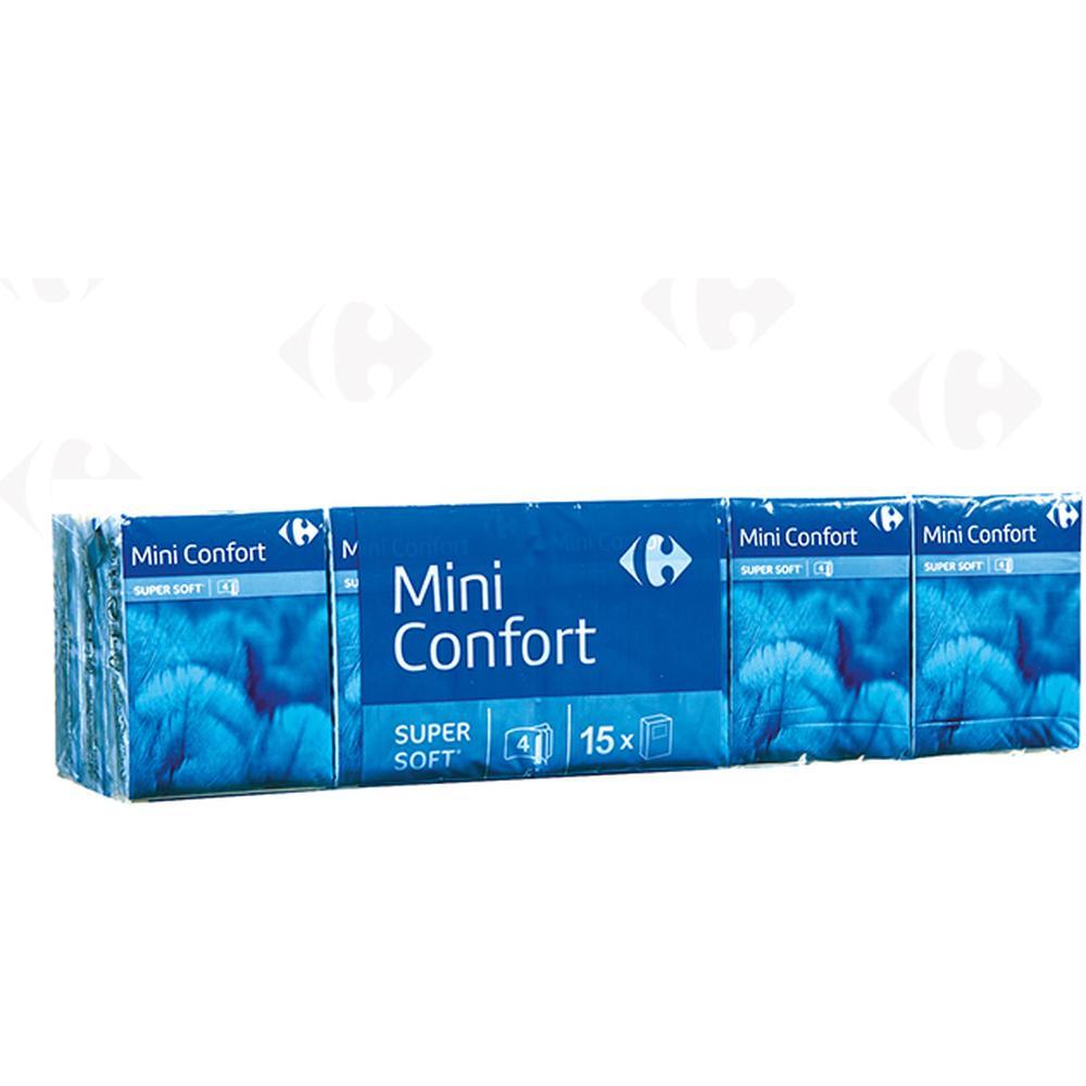 Mouchoirs de Poche Mini Confort super soft 4 plis 15 unités