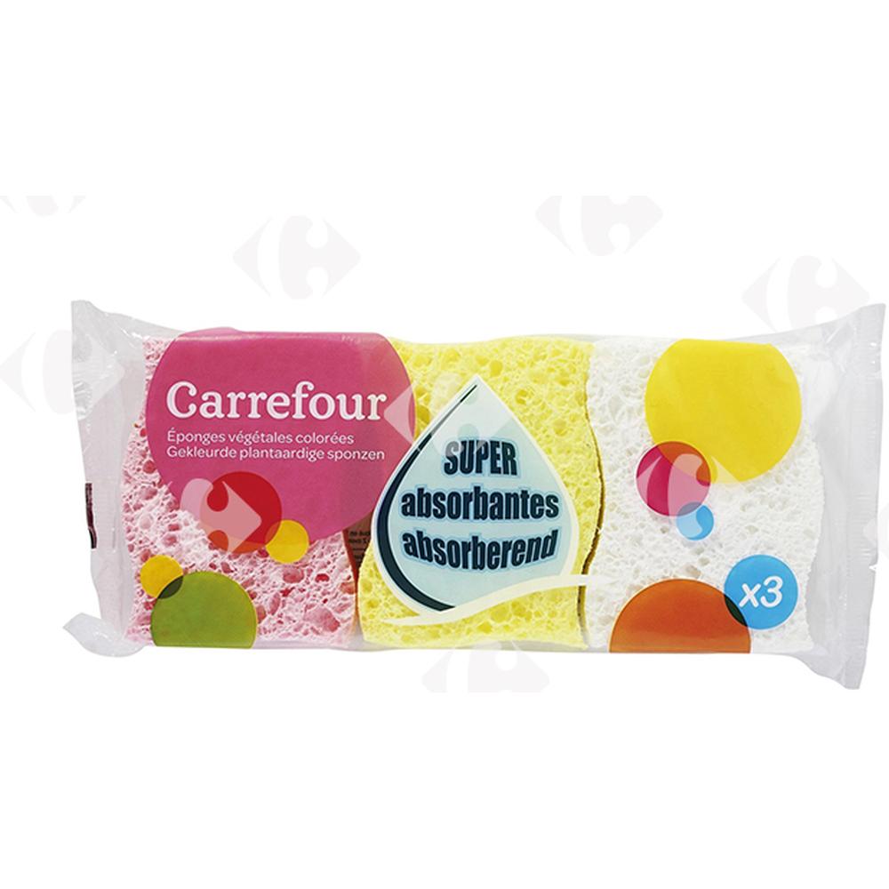 [171299] Éponges Végétales Super Absorbant Carrefour 3 unités