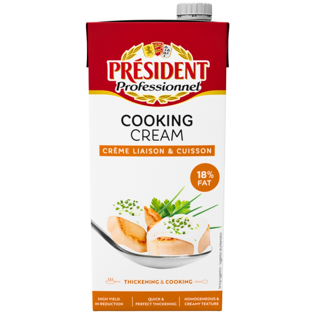 [528635] Crème UHT 18% Mg Président 1L