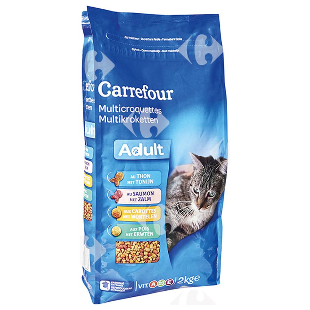 [530790] Croquettes au Thon, Saumon et Légumes pour Chats Adultes Carrefour 2kg