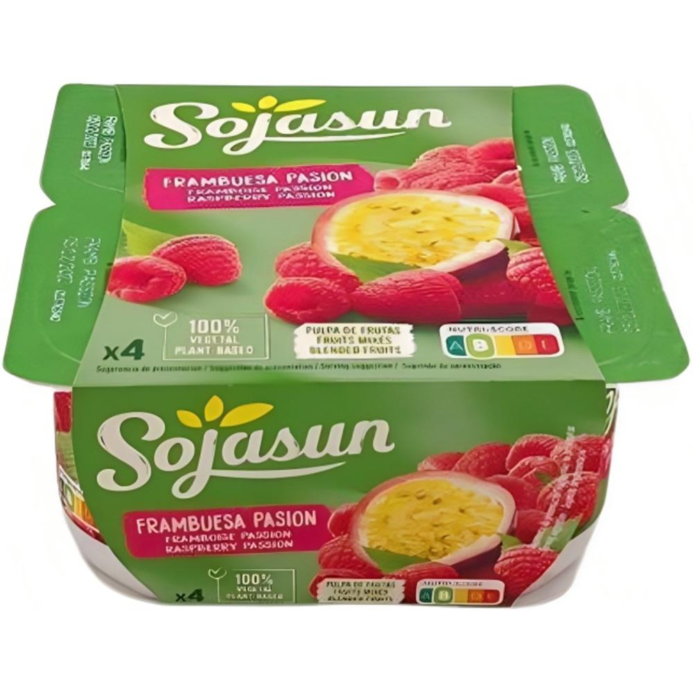 Dessert Végétal à la Framboise et Fruit de la Passion Sojasun 2x100g.