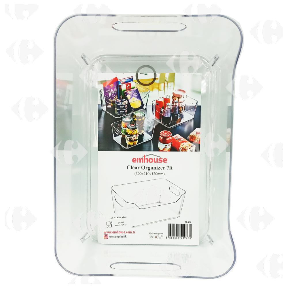 [694357] Organisateur de réfrigérateur transparent 30x21,5x12,5cm