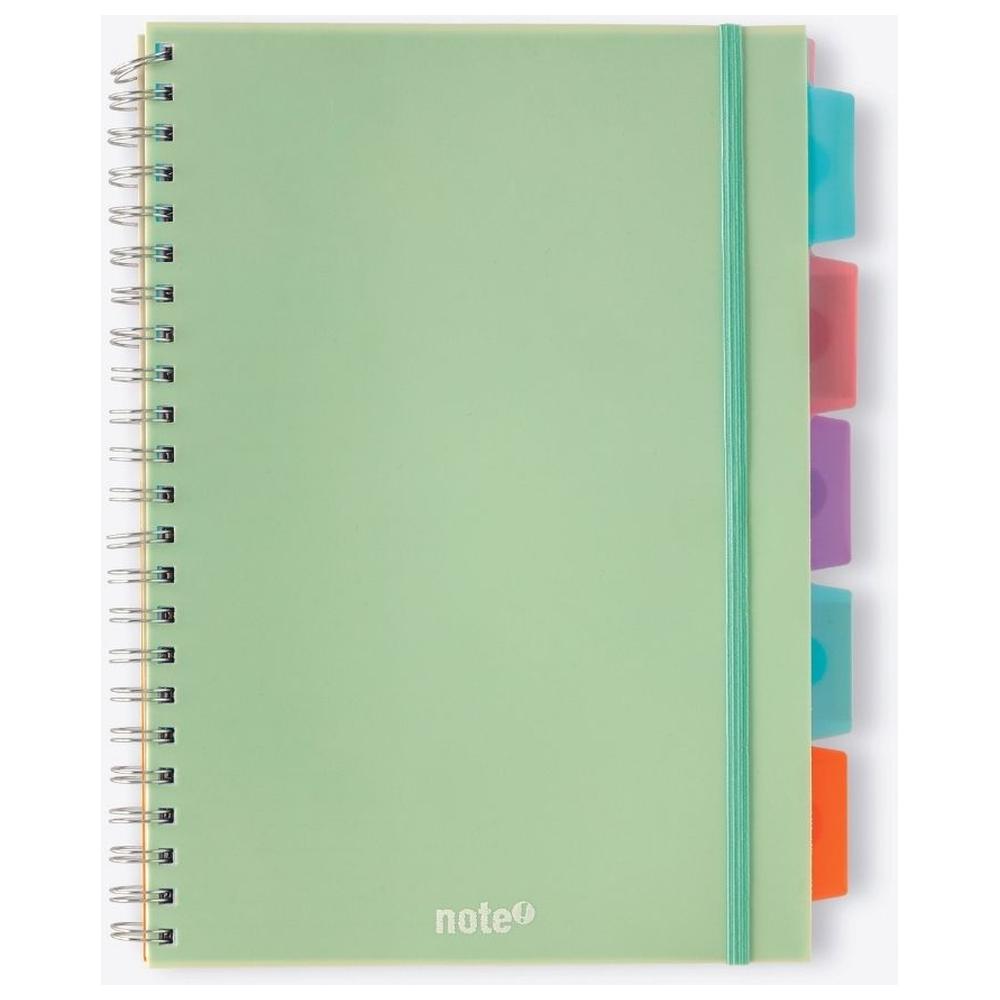 [718738] Carnet à Spirale Ligné A4 avec Élastiques et Séparateurs