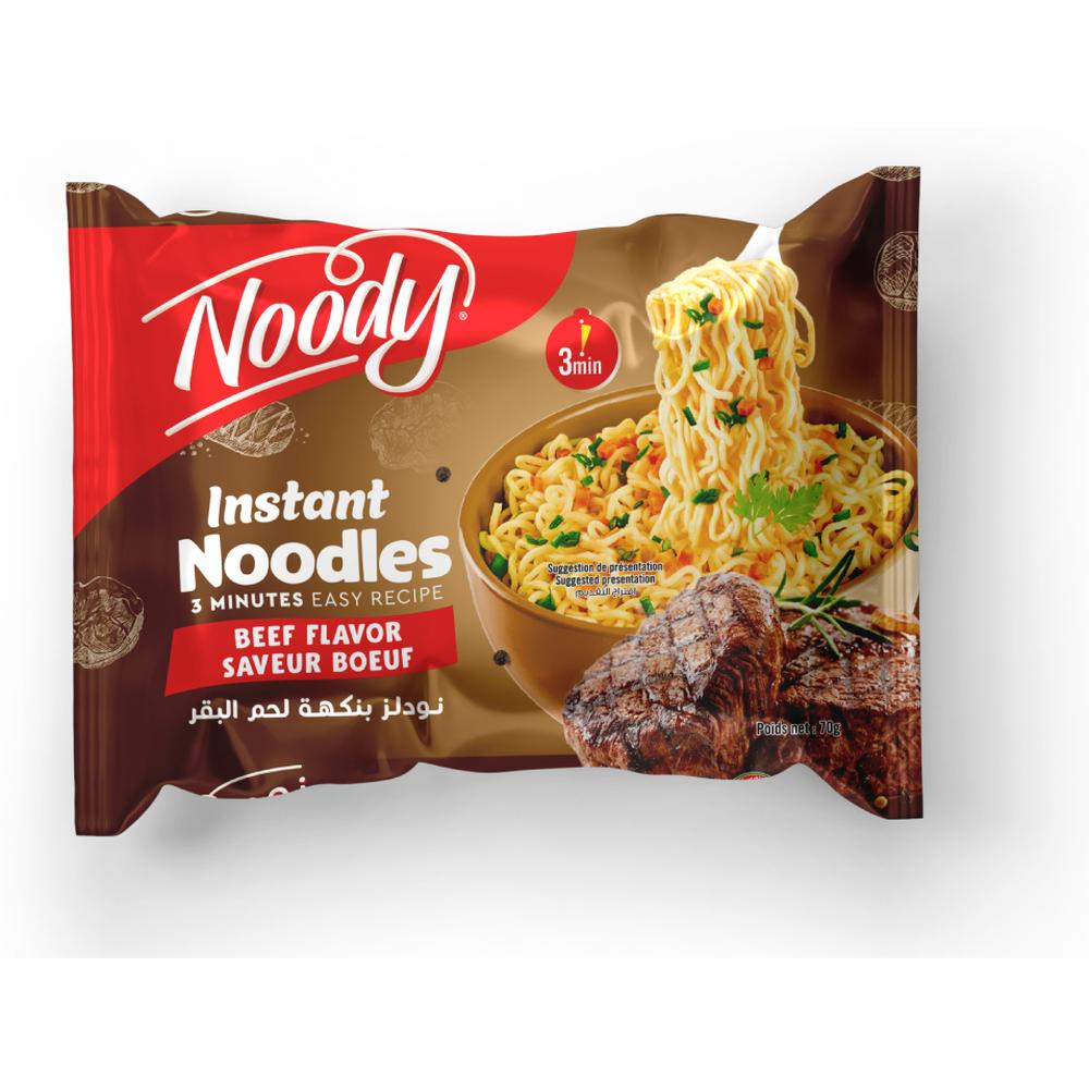 Lot nouilles saveur bœuf Noody 5x70g.