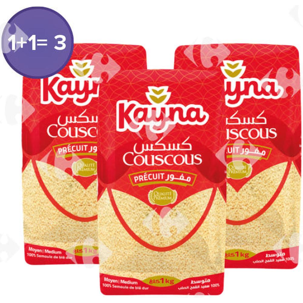 Lot de 3 Couscous Moyen Blé Dur Kayna (3ème Gratuit).