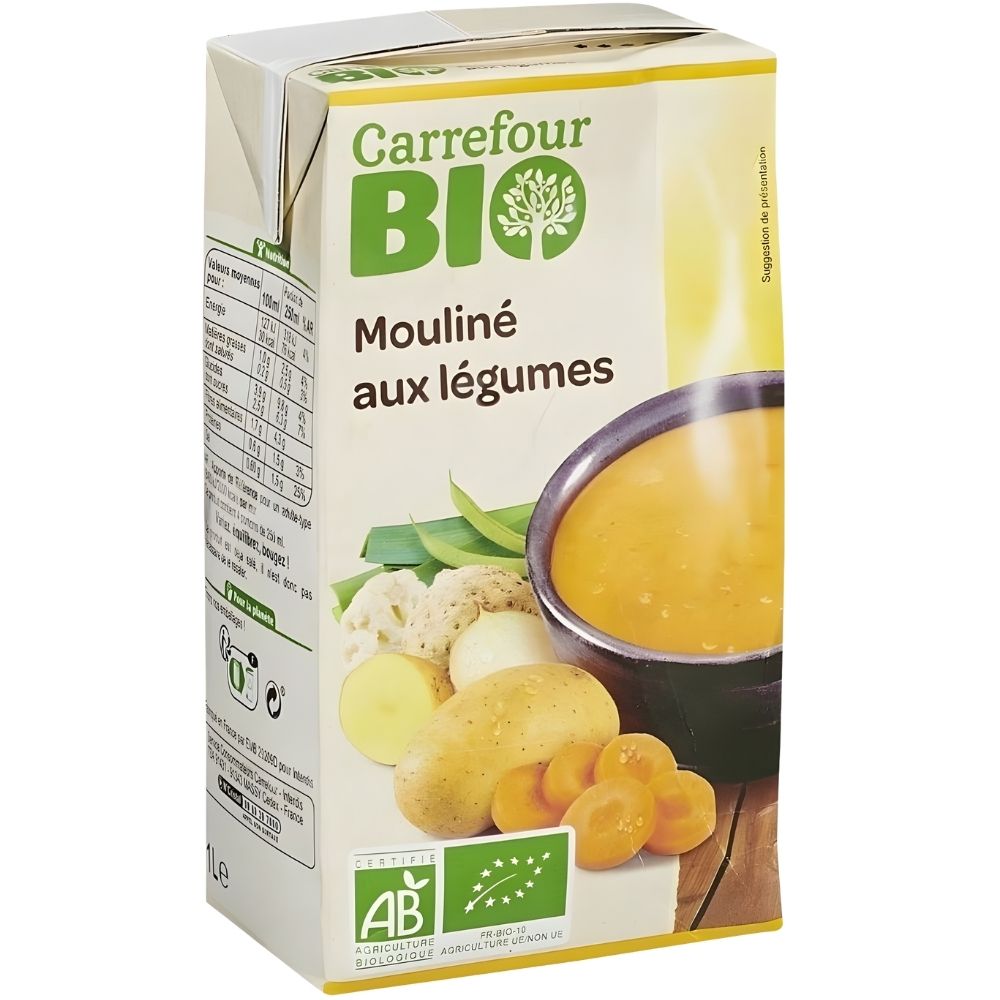 [656536] Soupe Bio Mouliné au Légumes Bio Carrefour Bio 1L