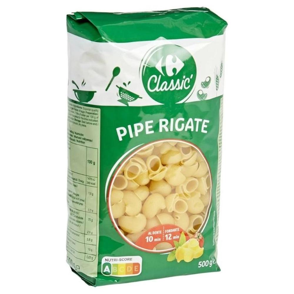 Pâtes Pipe Rigate Carrefour 500g.