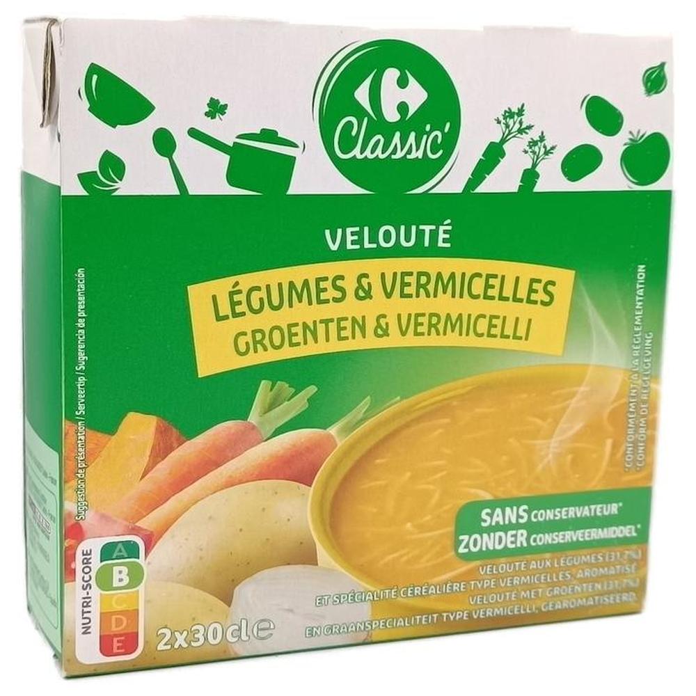 Velouté Légumes Vermicelles Carrefour 2x30cl