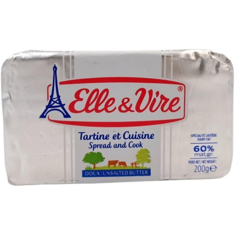 [218939] Beurre Doux Allégé 60% MG en Plaquette Elle et Vire 200g.